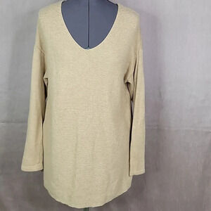 CHICO'S‎ Textured Knit V Neck Tunic Sweater Medium